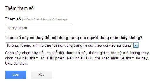 Cấu hình tham số URL trong Google Webmaster Tools