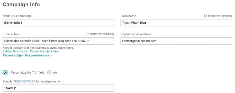 Gửi email với Mailchimp