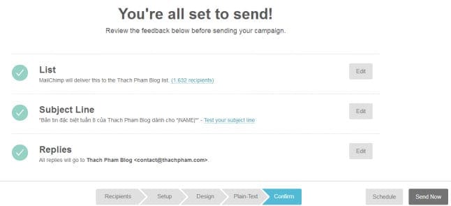 Gửi email với Mailchimp