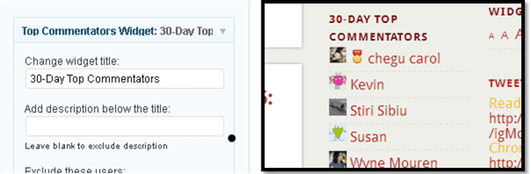 Top Commentator Widget