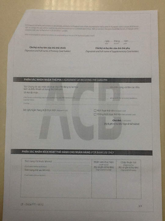 Làm thẻ Visa Prepaid ngân hàng ACB