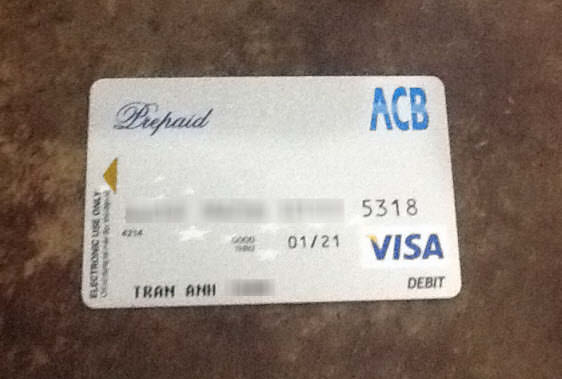 Làm thẻ Visa Prepaid ngân hàng ACB