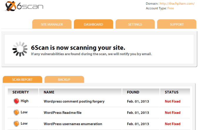 Quét mã độc trong WordPress