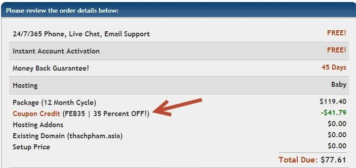 Hostgator khuyến mãi
