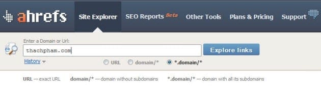 Phân tích backlink với Ahref