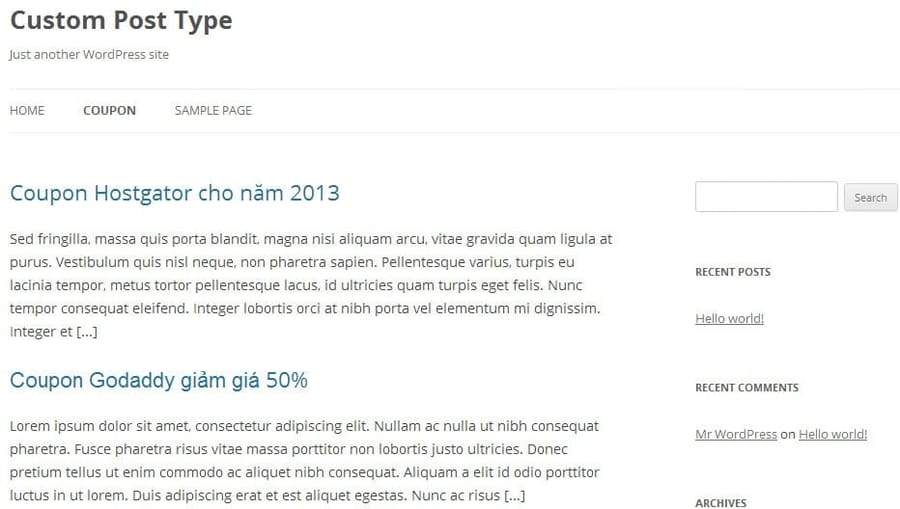 Hướng dẫn custom post type