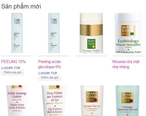 Hiển thị sản phẩm ngoài trang chủ