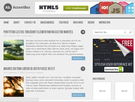 Theme HTML5 miễn phí dành cho blog, tin tức