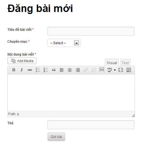 Trang đăng bài cho thành viên
