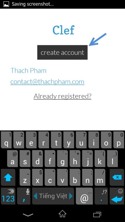 Tạo tài khoản Clef