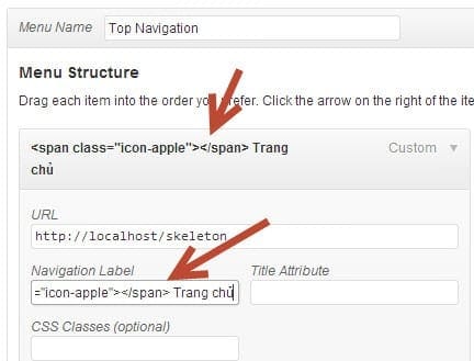 Chèn Font Awesome vào menu WordPress