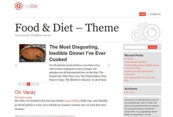 Theme dành cho blog ẩm thực và sức khỏe