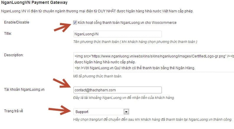 Cài đặt Ngân Lượng cho Woocommerce