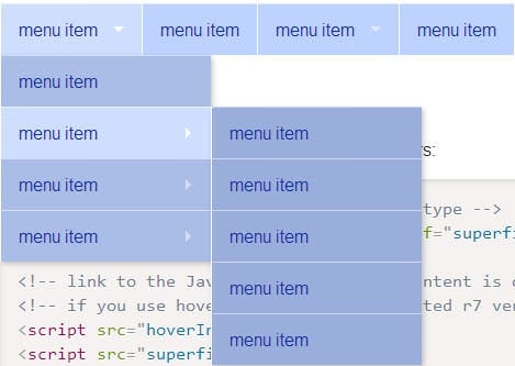 Tạo menu dropdown bằng Superfish