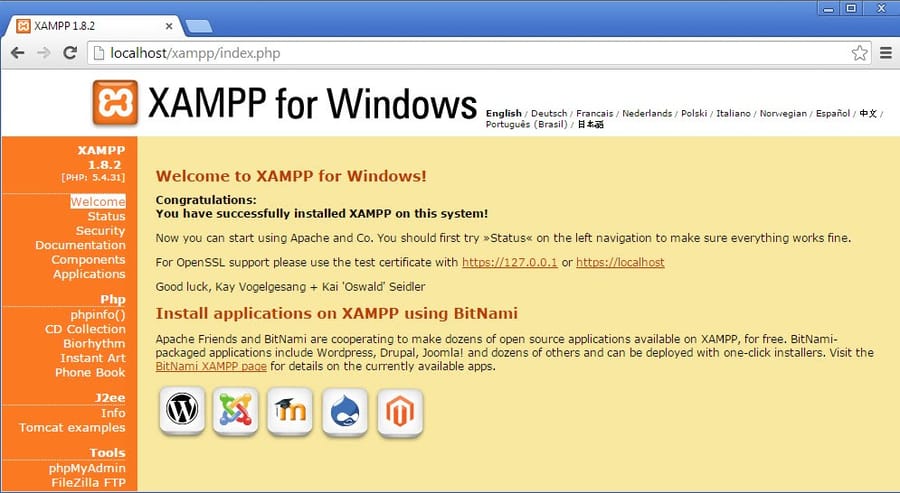 xampp-manager-page