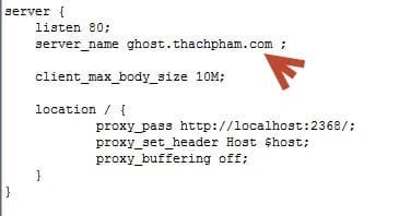 Sửa tên miền cho Ghost