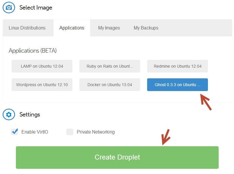 Cài Ghost cho VPS tại DigitalOCean