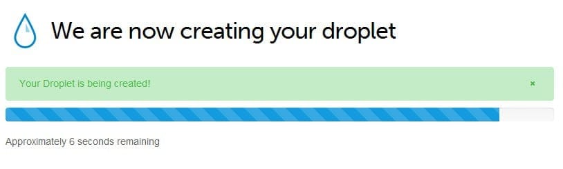 Đợi DigitalOcean tạo Droplet