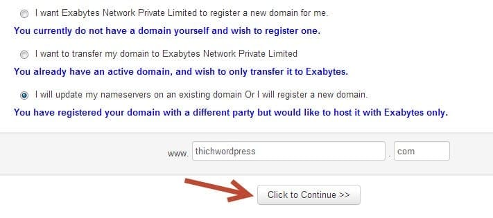 Exabytes miễn phí 1 năm