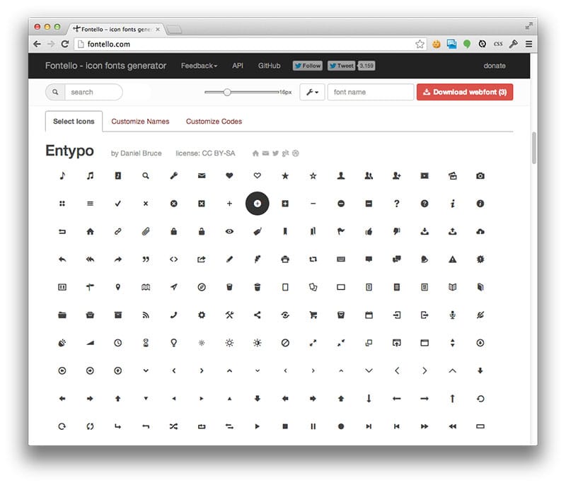 Nhúng icon vào web với FontTello