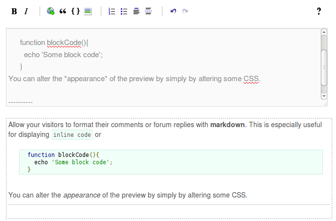 Markdown cho comment