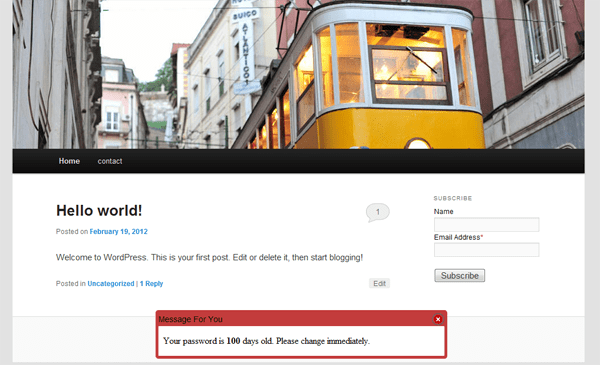 Tạo tin nhắn Popup trên WordPress