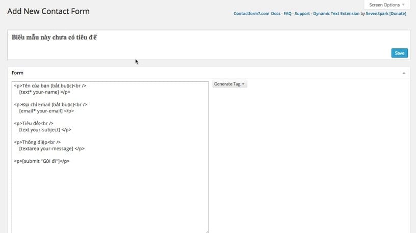 Tạo form liên hệ trong WordPress