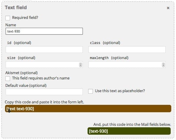 Tạo field cho form Contact Form 7