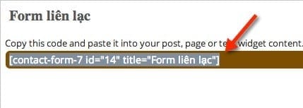 Chèn form liên hệ vào post/page