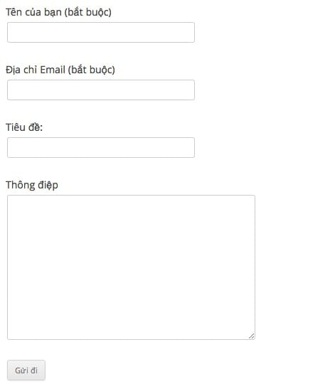 Chèn form liên hệ vào WordPress