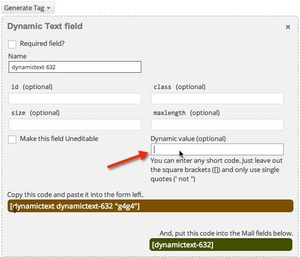 Tạo dynamic text field