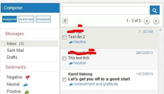 Quản lý liên hệ như email