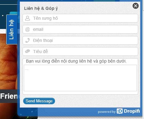 Dropifi Contact – Tạo form liên hệ và thu thập thông tin khách hàng