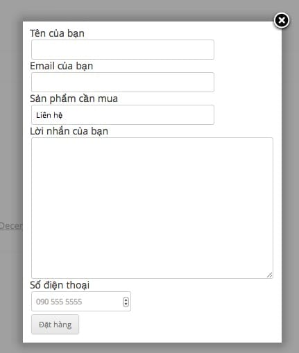Tạo hiệu ứng popup cho Contact Form 7
