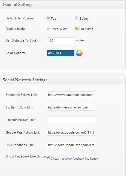 Tạo sticky menu bar