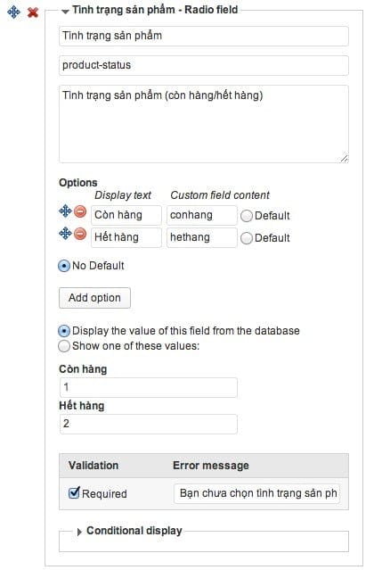 Thêm custom field cho sản phẩm