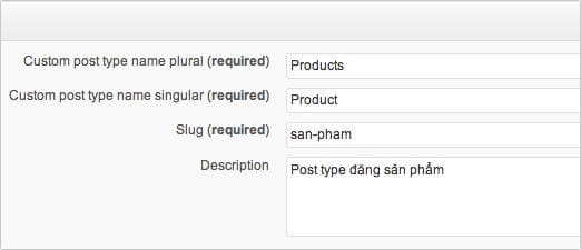 Tạo post type đăng sản phẩm