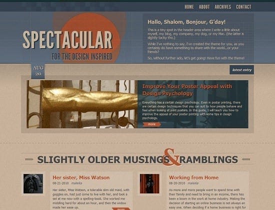 Theme blog cá nhân phong cách Retro