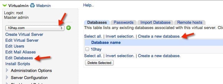 Tạo database