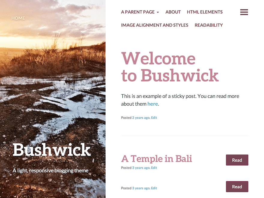 Bushwick - Theme cho blog cá nhân