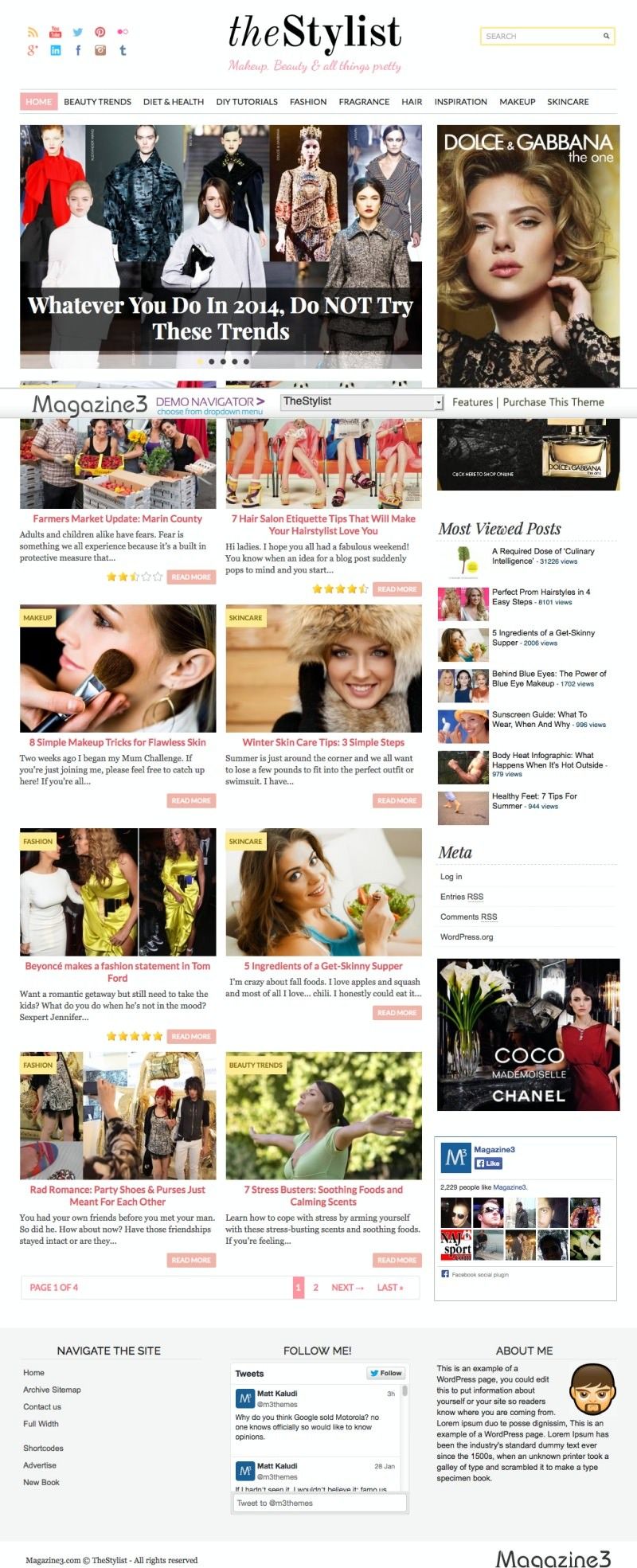 TheStylist - Theme tin tức tạp chí thời trang