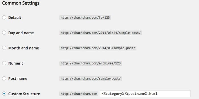 Thiết lập cấu trúc đường dẫn chuẩn SEO