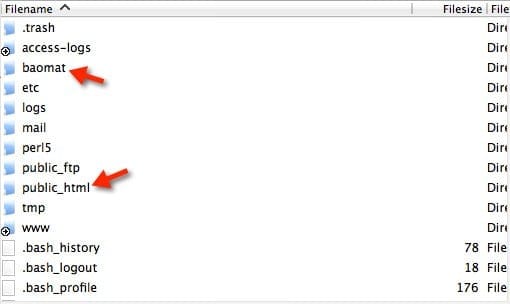 Tạo thư mục ngang hàng với public_html