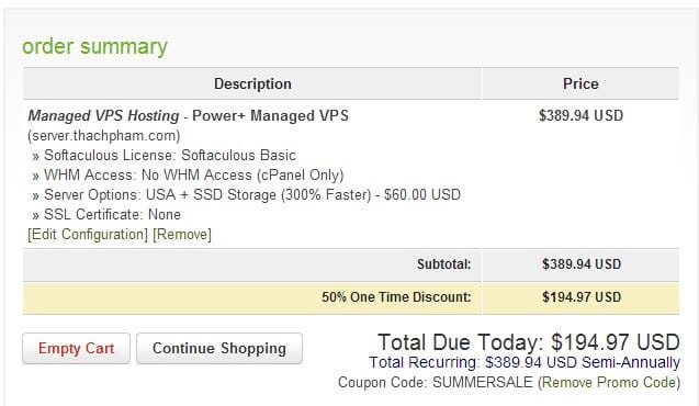 Dùng thử Managed VPS tại A2Hosting với giá giảm 50%