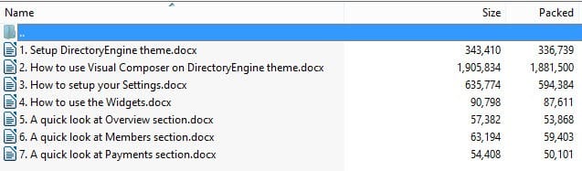 Các file hướng dẫn trong một theme tại EngineThemes