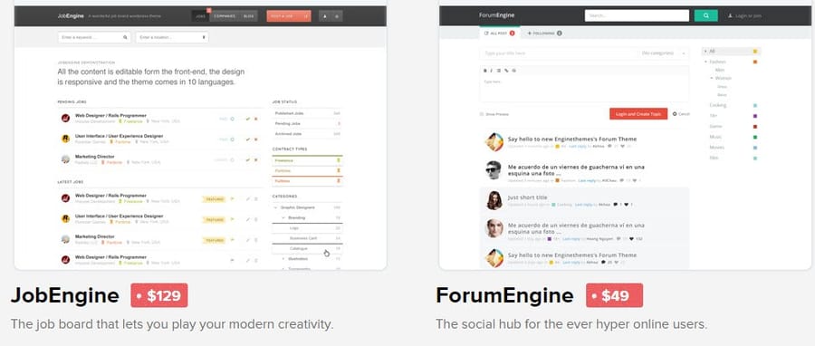 2 trong số các sản phẩm của EngineThemes