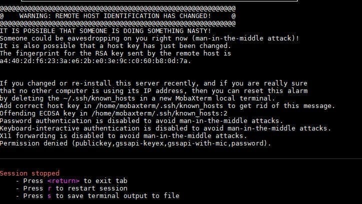 mobaxterm-identification-changed