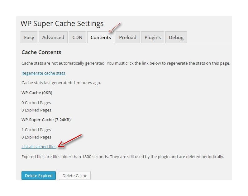wp-super-cache-listcached