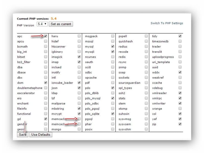 Bật APC, Memcached trên Shared Host với cPanel