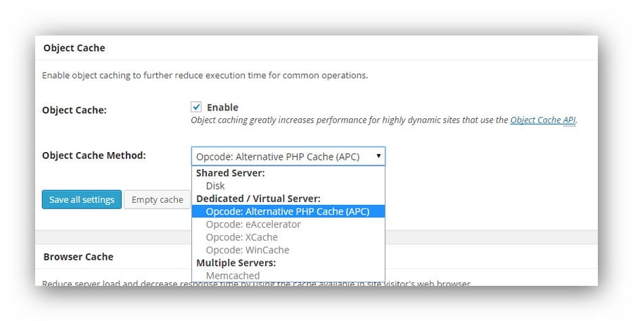 cpanel-w3totalcacheopcode